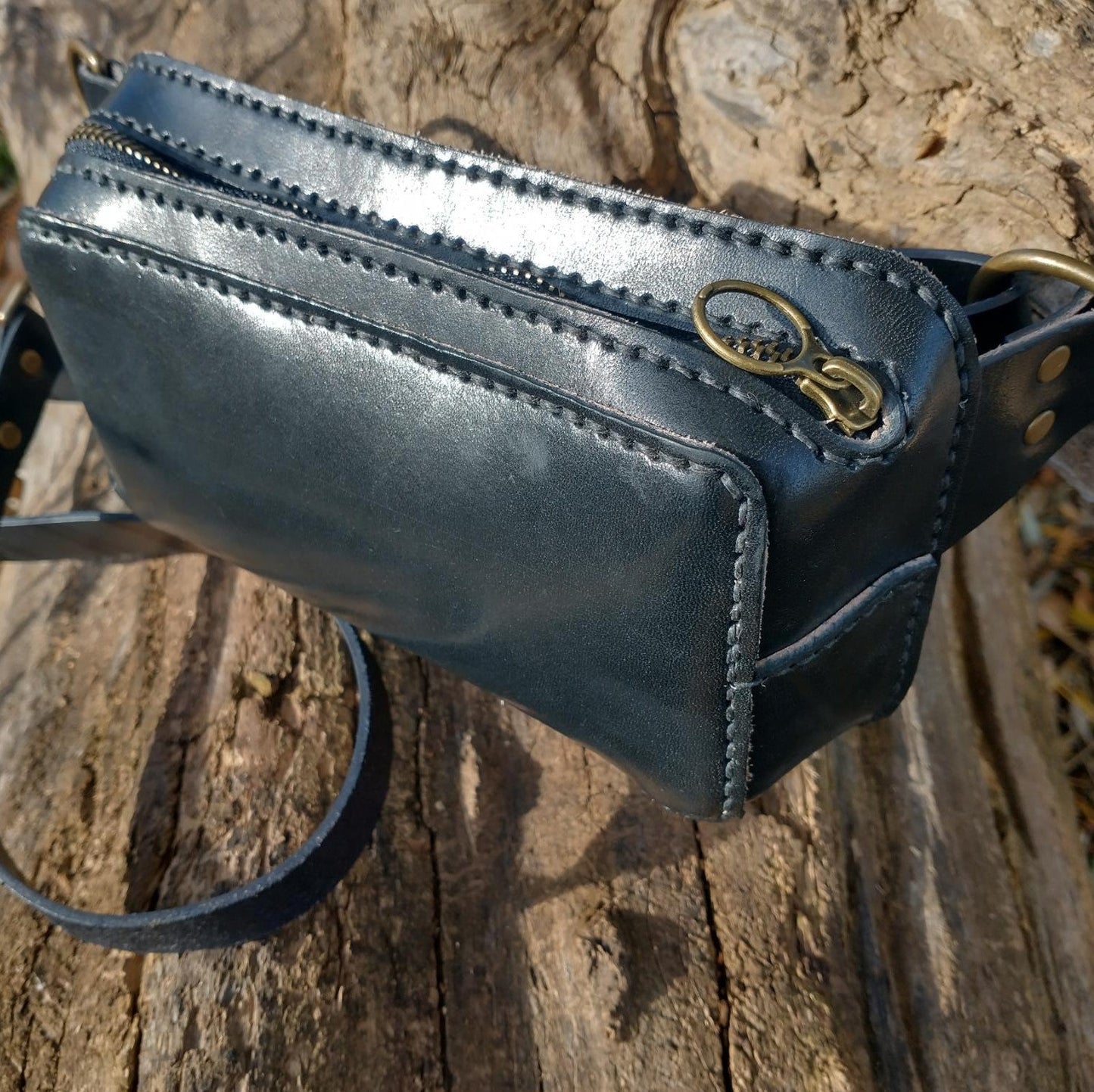 The Nomad: Leather Crossbody/Fanny Pack (Baking Bird)