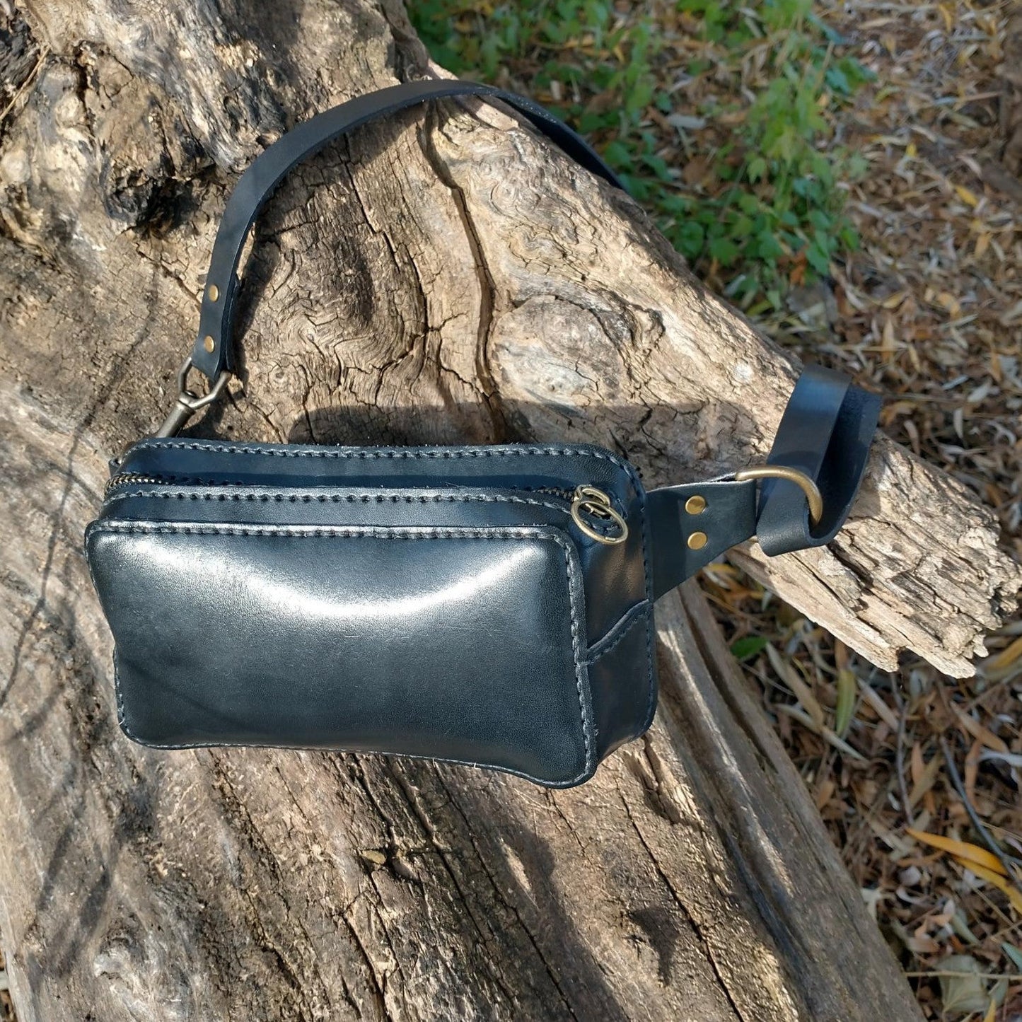 The Nomad: Leather Crossbody/Fanny Pack (Baking Bird)