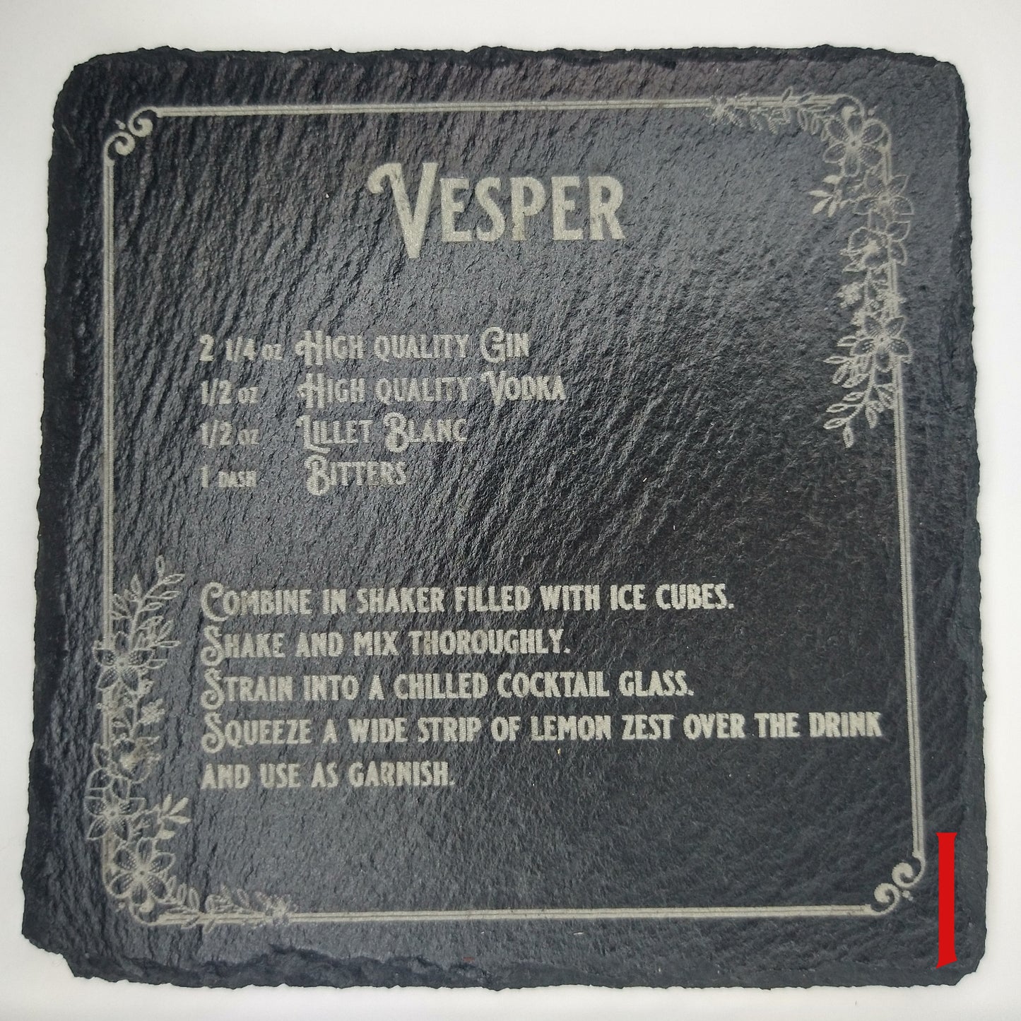 Cocktail Recipe Slate Coasters (Set of 4)